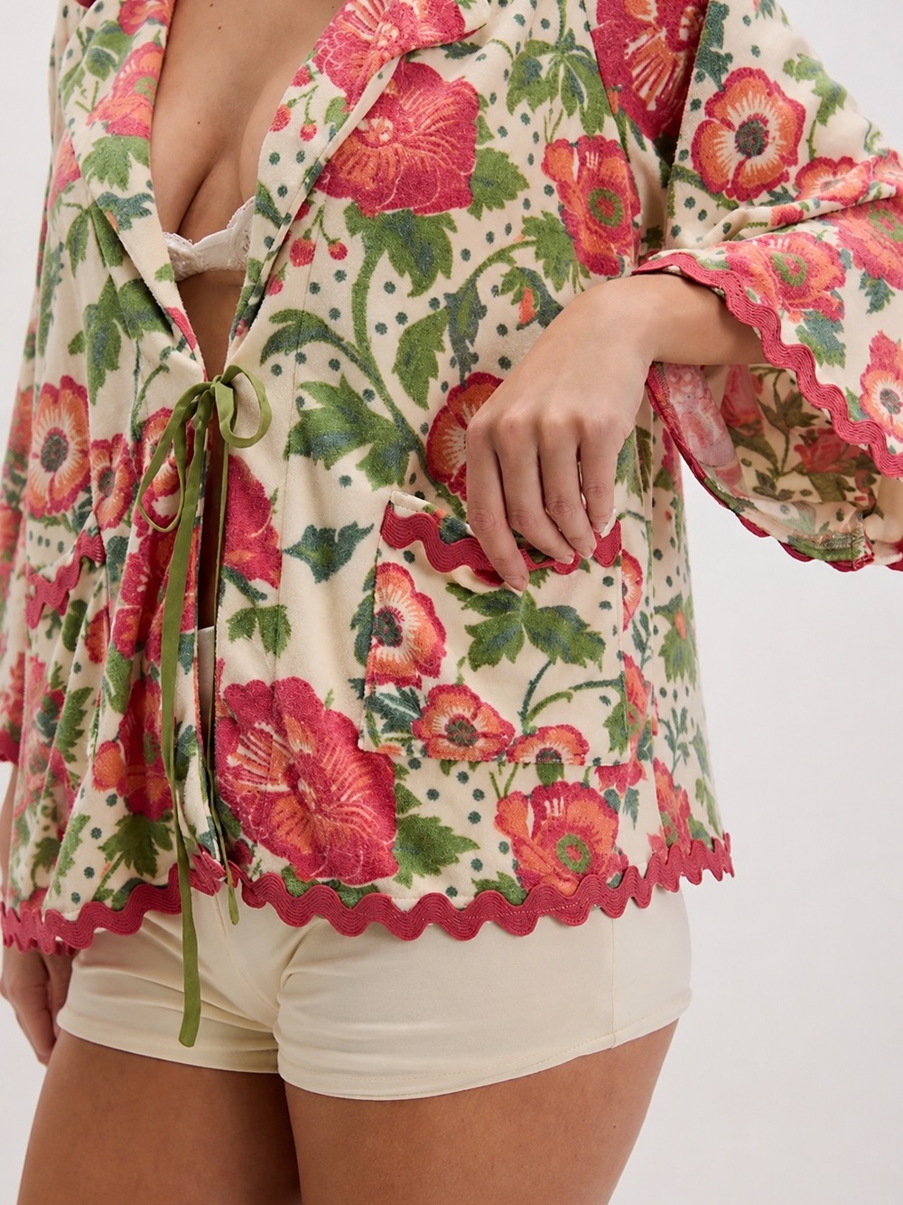 Free People Intimately Bali Wake Up Call Floral Robe Cover Up Size Small NWT